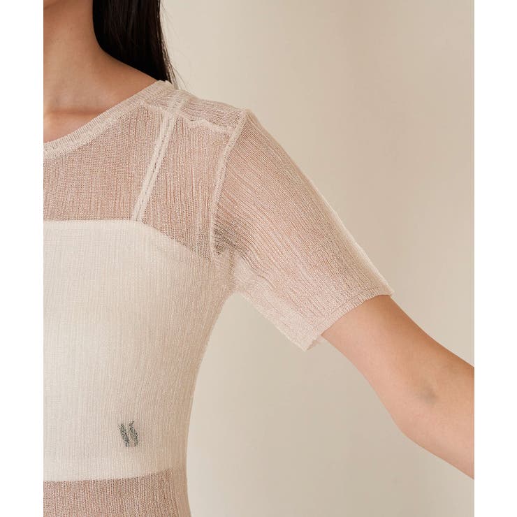 【洗える】裾スリットシアーニットプルオーバー | VIS  | 詳細画像15 