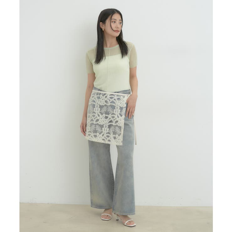 【洗える】裾スリットシアーニットプルオーバー | VIS  | 詳細画像2 