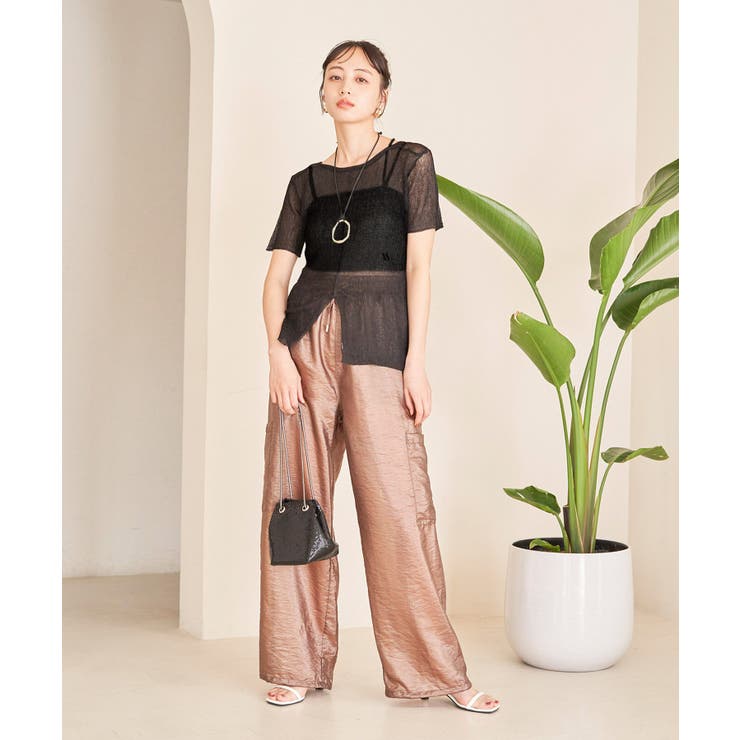 【洗える】裾スリットシアーニットプルオーバー | VIS  | 詳細画像23 