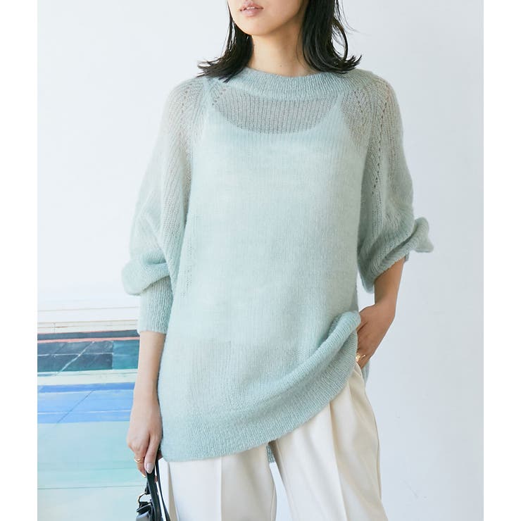 モヘア混シアーチュニックプルオーバー[品番：VISW0009911]｜VIS 