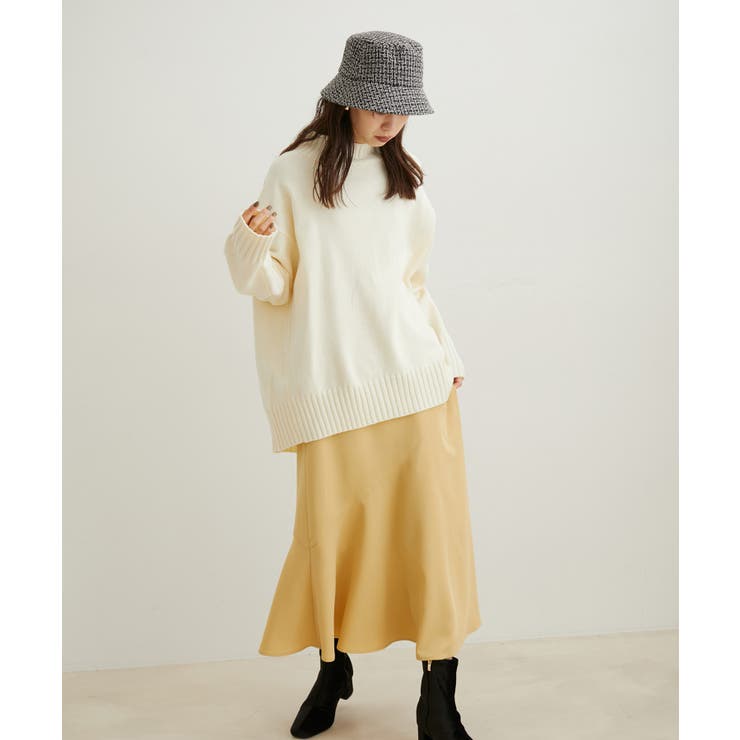 【洗える】ボーダー＆無地バックスリットニット【sustainable】 | VIS  | 詳細画像15 