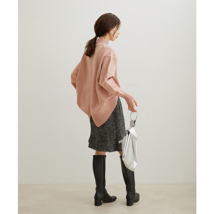 【洗える】ボーダー＆無地バックスリットニット【sustainable】 | VIS  | 詳細画像21 