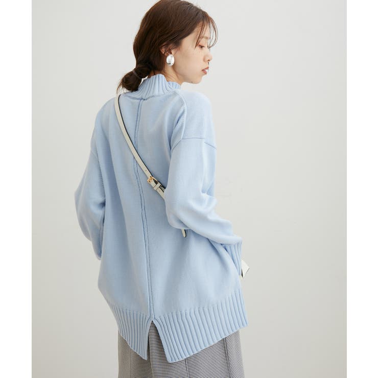 【洗える】ボーダー＆無地バックスリットニット【sustainable】 | VIS  | 詳細画像25 