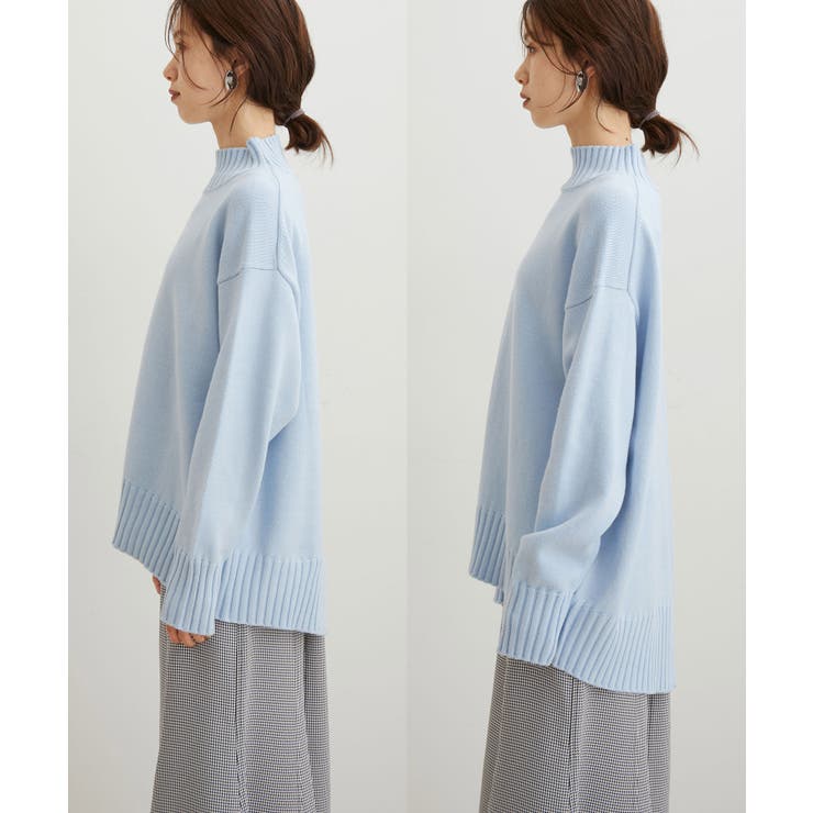 【洗える】ボーダー＆無地バックスリットニット【sustainable】 | VIS  | 詳細画像28 