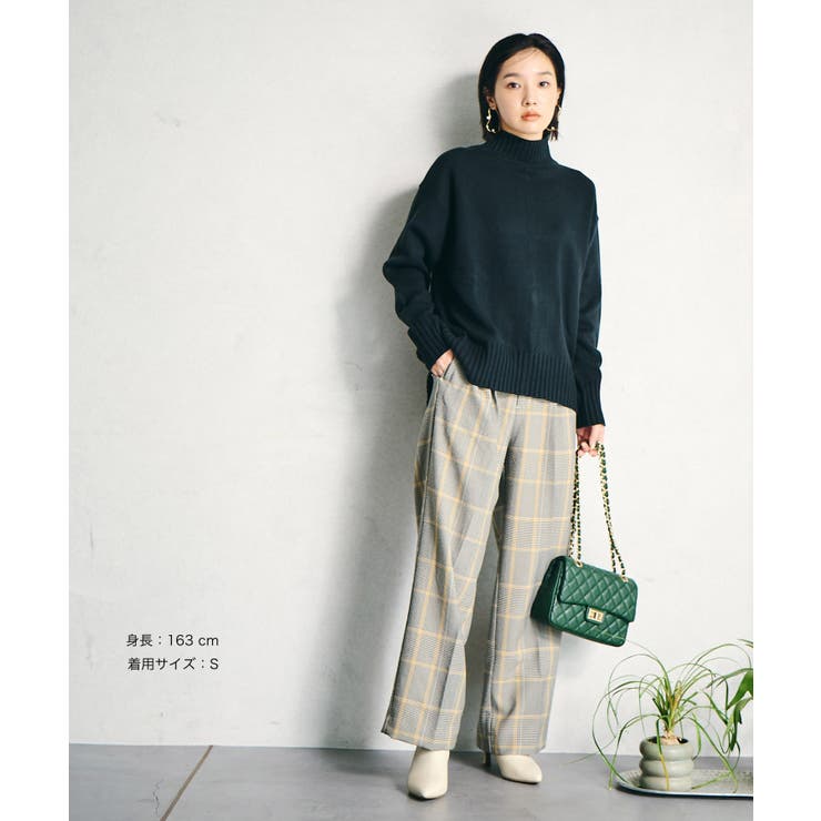【洗える】ボーダー＆無地バックスリットニット【sustainable】 | VIS  | 詳細画像48 