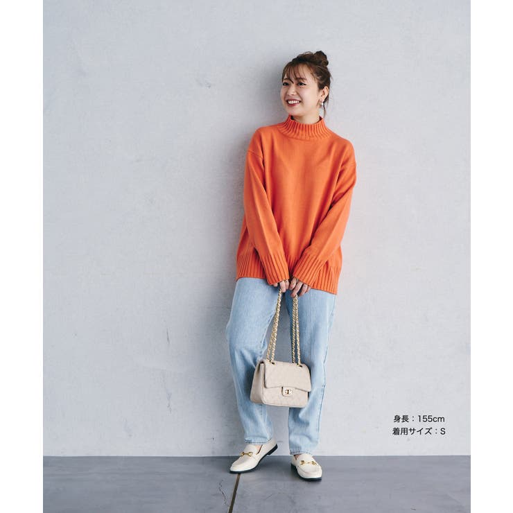【洗える】ボーダー＆無地バックスリットニット【sustainable】 | VIS  | 詳細画像49 