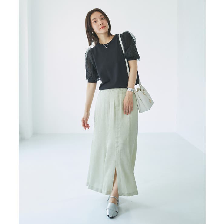 【夏トップス総選挙/お気に入り登録No.1】袖シアードッキングニット | VIS  | 詳細画像15 