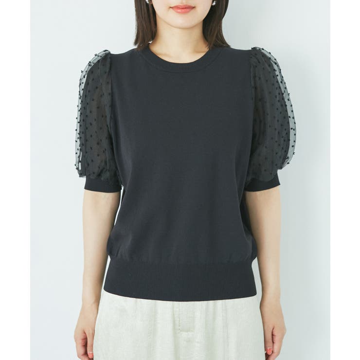 【夏トップス総選挙/お気に入り登録No.1】袖シアードッキングニット | VIS  | 詳細画像16 