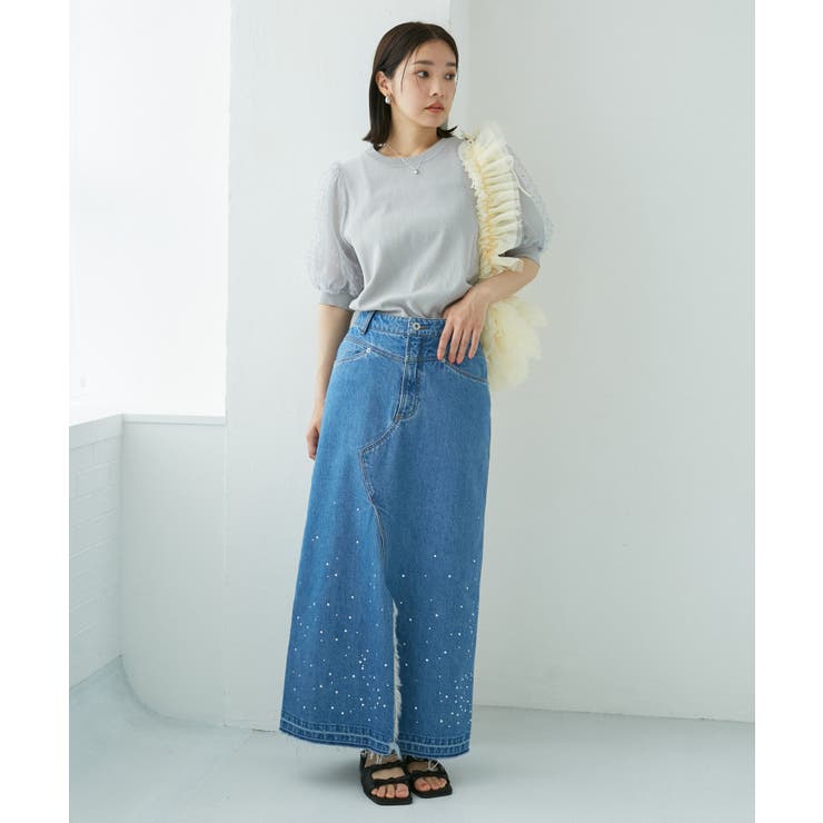 【夏トップス総選挙/お気に入り登録No.1】袖シアードッキングニット | VIS  | 詳細画像28 