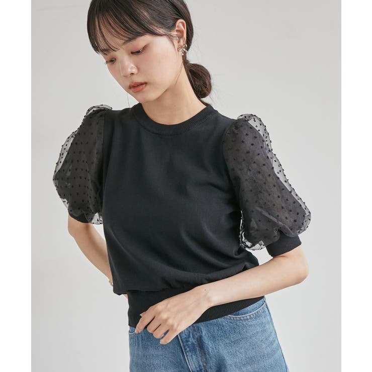 【夏トップス総選挙/お気に入り登録No.1】袖シアードッキングニット | VIS  | 詳細画像6 