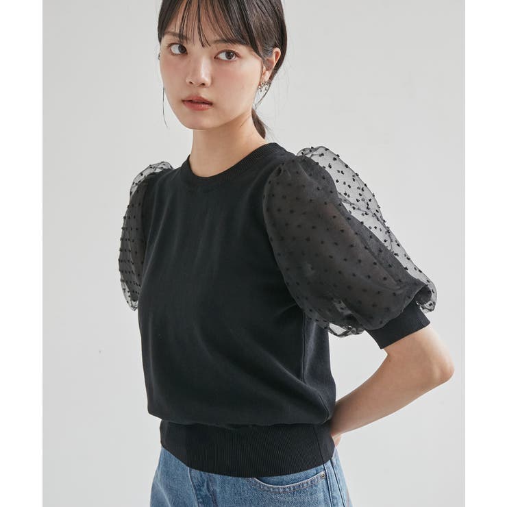 【夏トップス総選挙/お気に入り登録No.1】袖シアードッキングニット | VIS  | 詳細画像7 