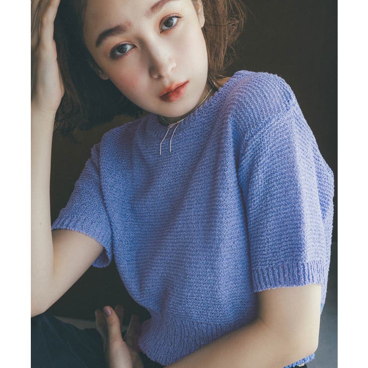 サックス(48) | コンパクトシアーニットプルオーバー | VIS 