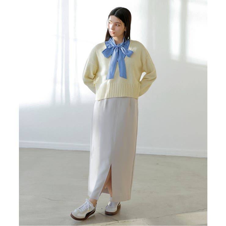 深Vネックミックスニットプルオーバー | VIS  | 詳細画像2 