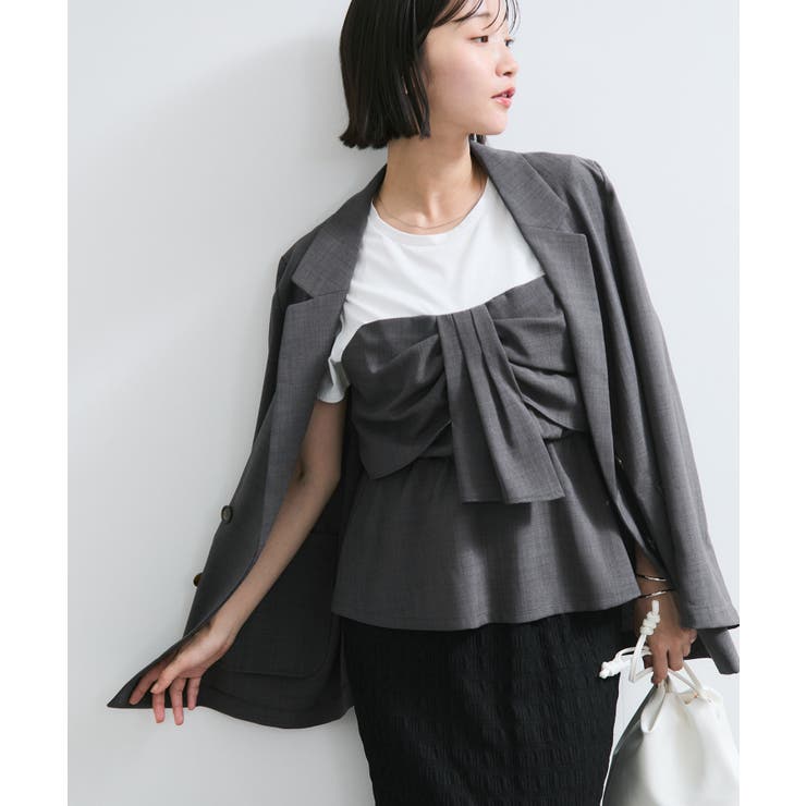 【新色追加】【美easy】ねじりリボンTシャツドッキングプルオーバー【接触冷感 … | VIS  | 詳細画像13 