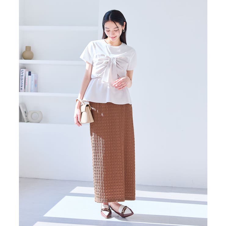 【新色追加】【美easy】ねじりリボンTシャツドッキングプルオーバー【接触冷感 … | VIS  | 詳細画像25 