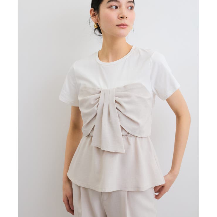 【新色追加】【美easy】ねじりリボンTシャツドッキングプルオーバー【接触冷感 … | VIS  | 詳細画像26 