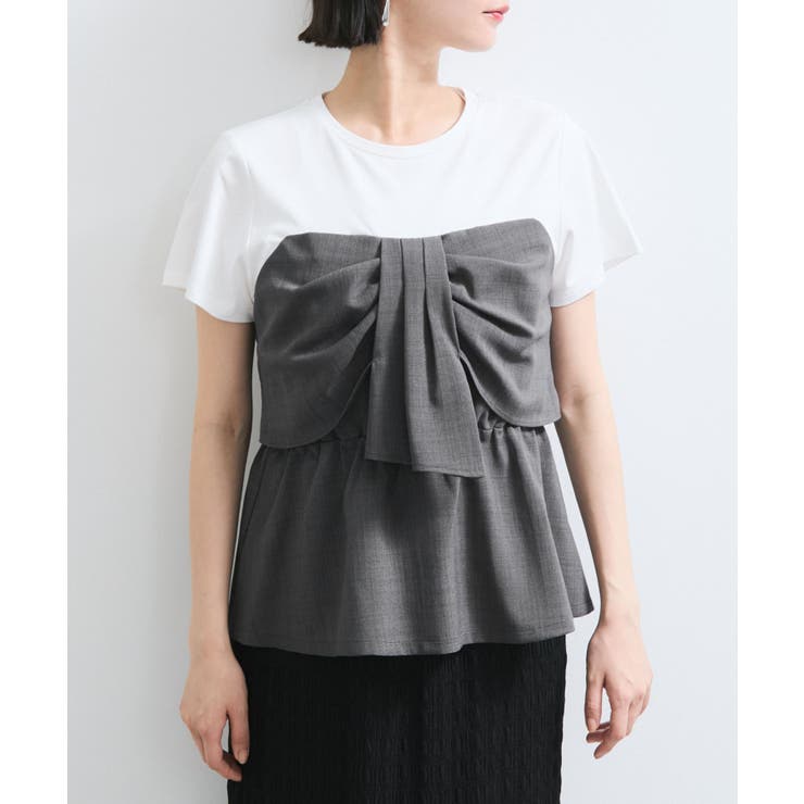 【新色追加】【美easy】ねじりリボンTシャツドッキングプルオーバー【接触冷感 … | VIS  | 詳細画像32 