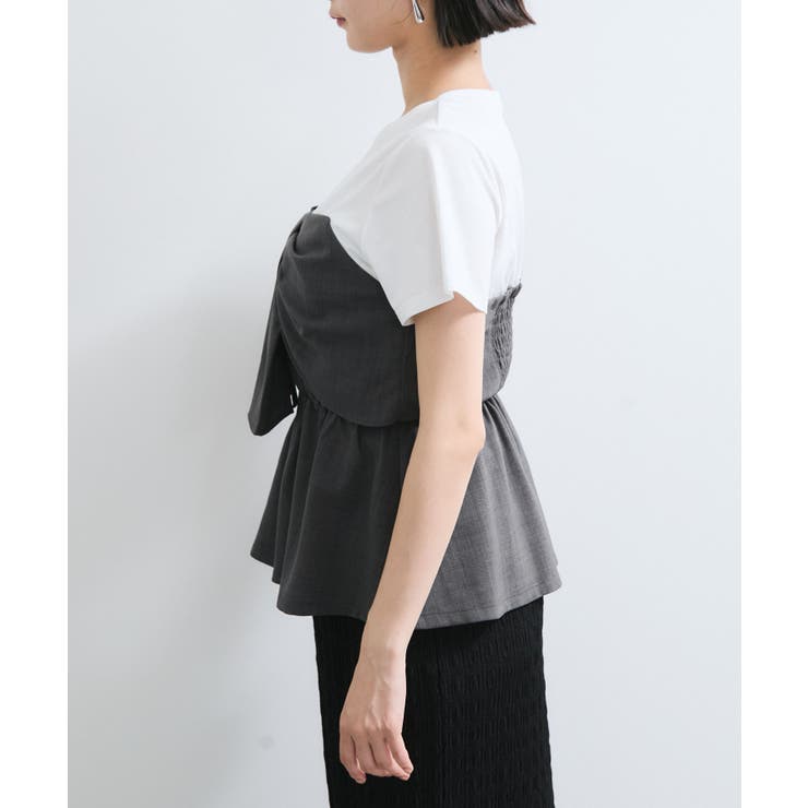 【新色追加】【美easy】ねじりリボンTシャツドッキングプルオーバー【接触冷感 … | VIS  | 詳細画像33 