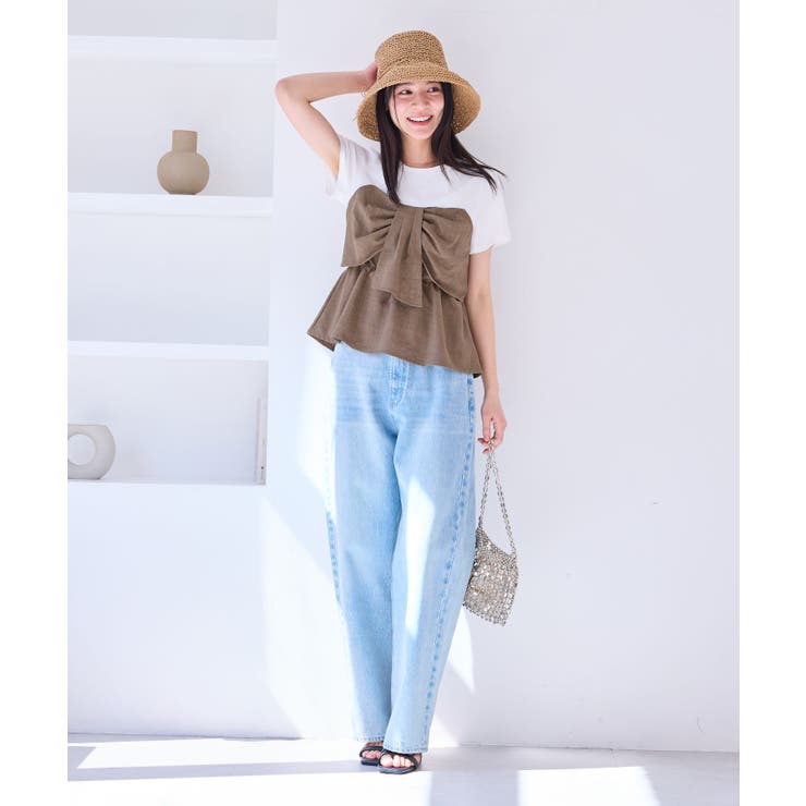 【新色追加】【美easy】ねじりリボンTシャツドッキングプルオーバー【接触冷感 … | VIS  | 詳細画像7 