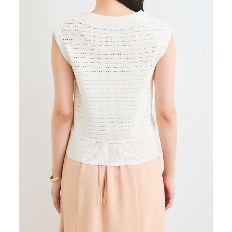 スキッパーフレンチスリーブアイレットニット | VIS  | 詳細画像15 