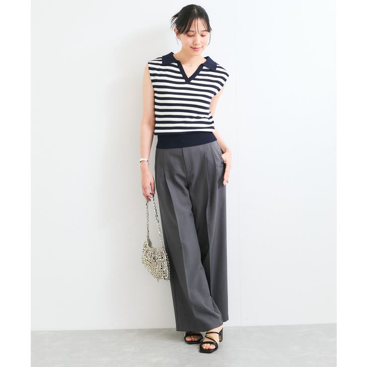 スキッパーフレンチスリーブアイレットニット | VIS  | 詳細画像23 