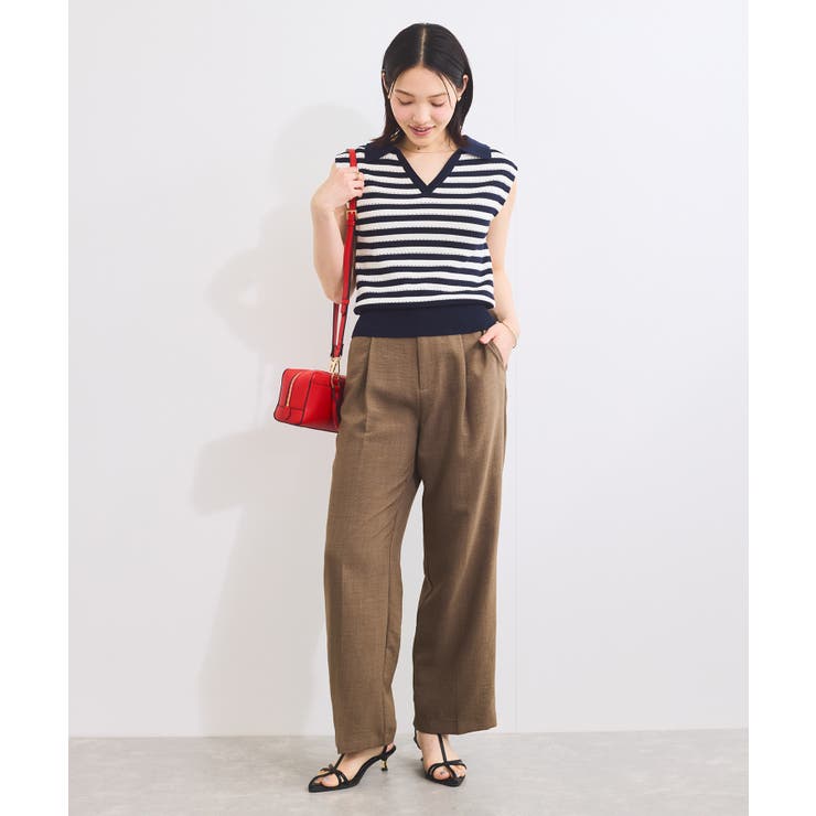 スキッパーフレンチスリーブアイレットニット | VIS  | 詳細画像9 