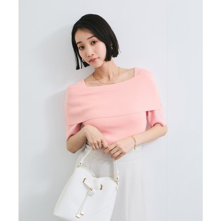 【アンチピリング/UVケア/洗える】オフショルハーフスリーブニット | VIS  | 詳細画像11 