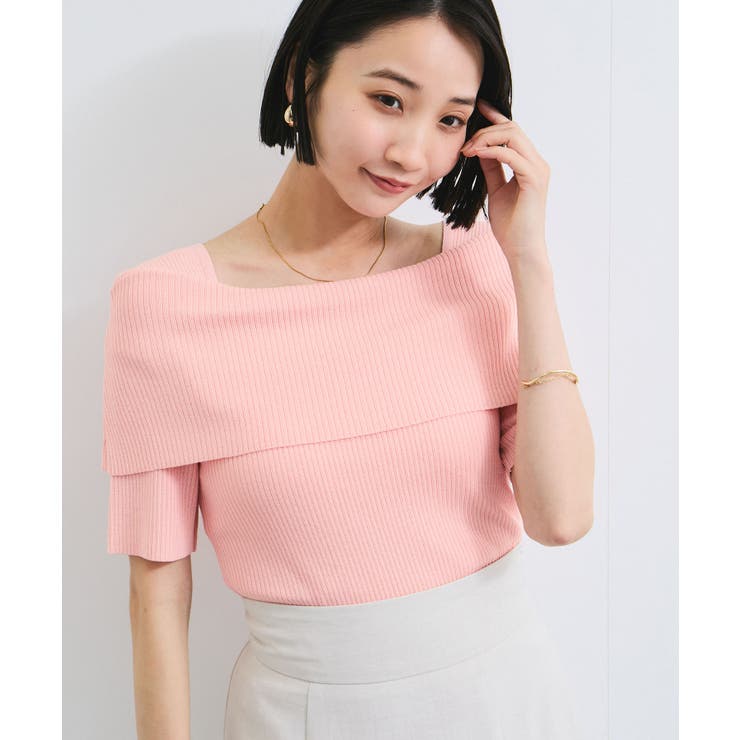 【アンチピリング/UVケア/洗える】オフショルハーフスリーブニット | VIS  | 詳細画像12 