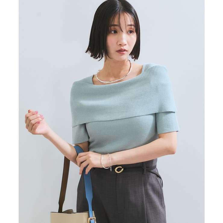 【アンチピリング/UVケア/洗える】オフショルハーフスリーブニット | VIS  | 詳細画像25 