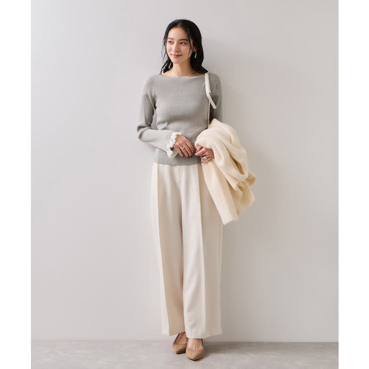 袖口レース編みニットプルオーバー | VIS  | 詳細画像17 