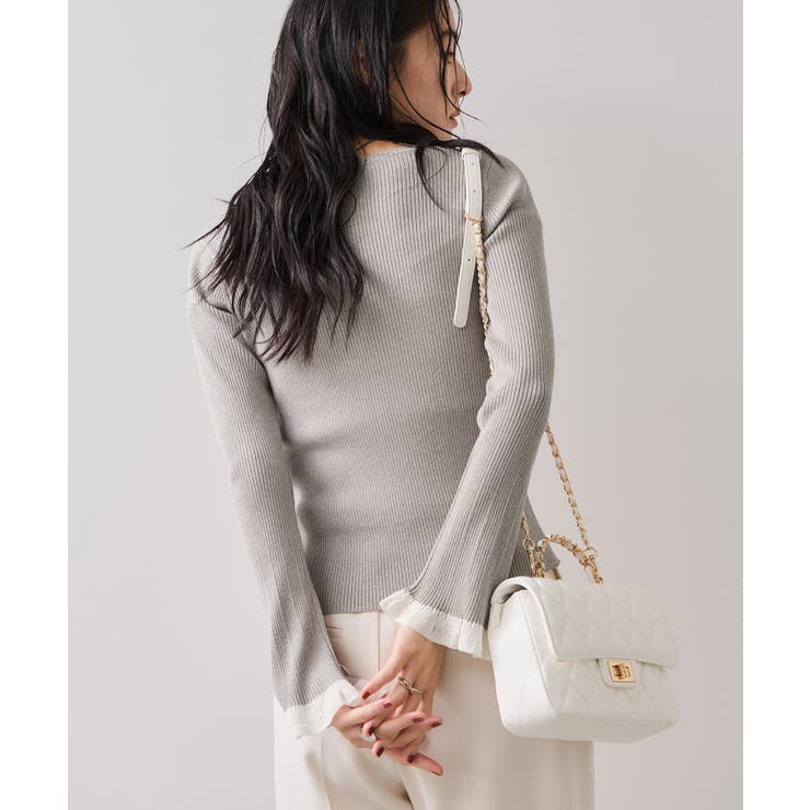 袖口レース編みニットプルオーバー | VIS  | 詳細画像20 