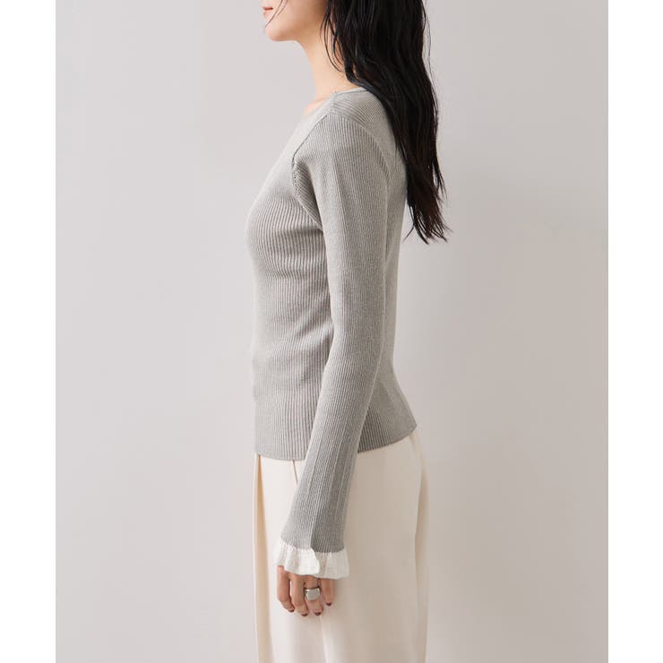 袖口レース編みニットプルオーバー | VIS  | 詳細画像25 