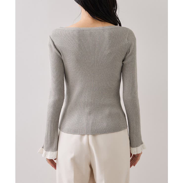 袖口レース編みニットプルオーバー | VIS  | 詳細画像26 