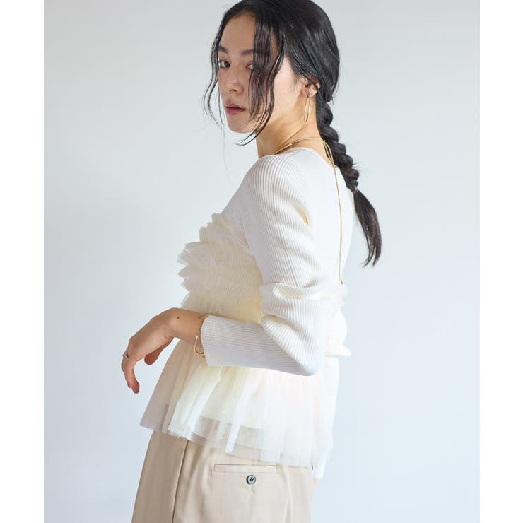 チュールフリルドッキングニット/イージーケア | VIS  | 詳細画像10 