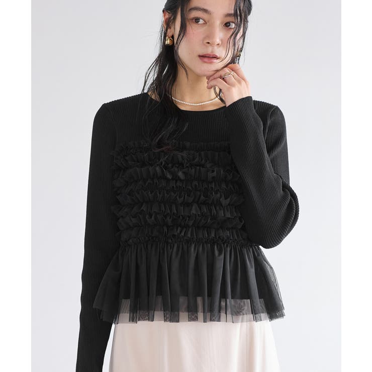 チュールフリルドッキングニット/イージーケア | VIS  | 詳細画像15 