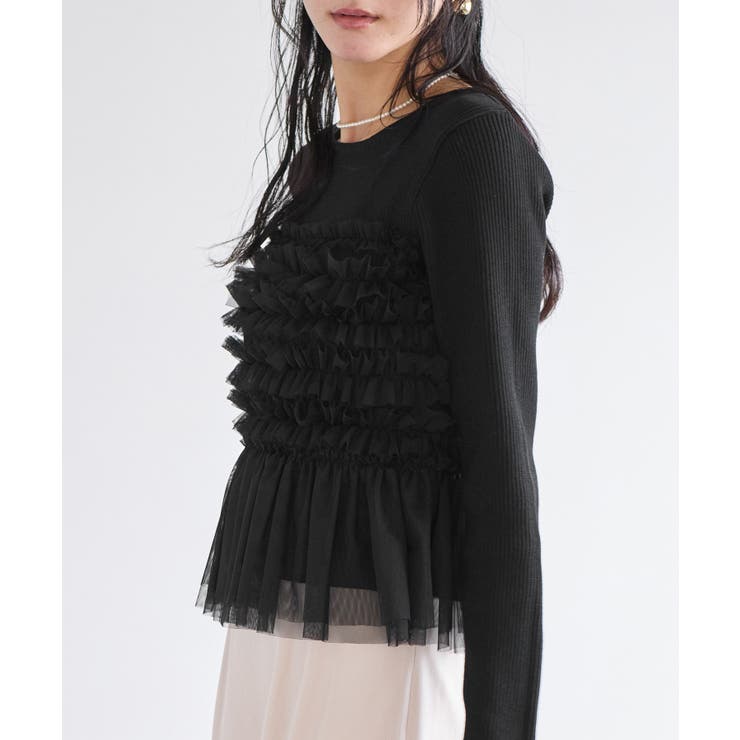 チュールフリルドッキングニット/イージーケア | VIS  | 詳細画像16 