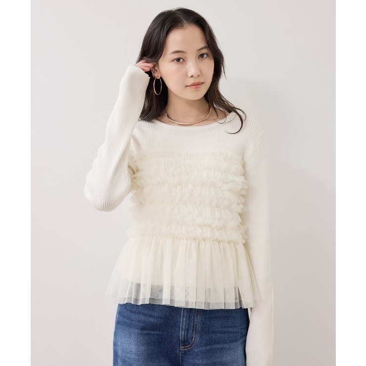 チュールフリルドッキングニット/イージーケア | VIS  | 詳細画像19 