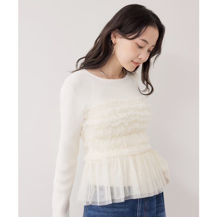 チュールフリルドッキングニット/イージーケア | VIS  | 詳細画像20 