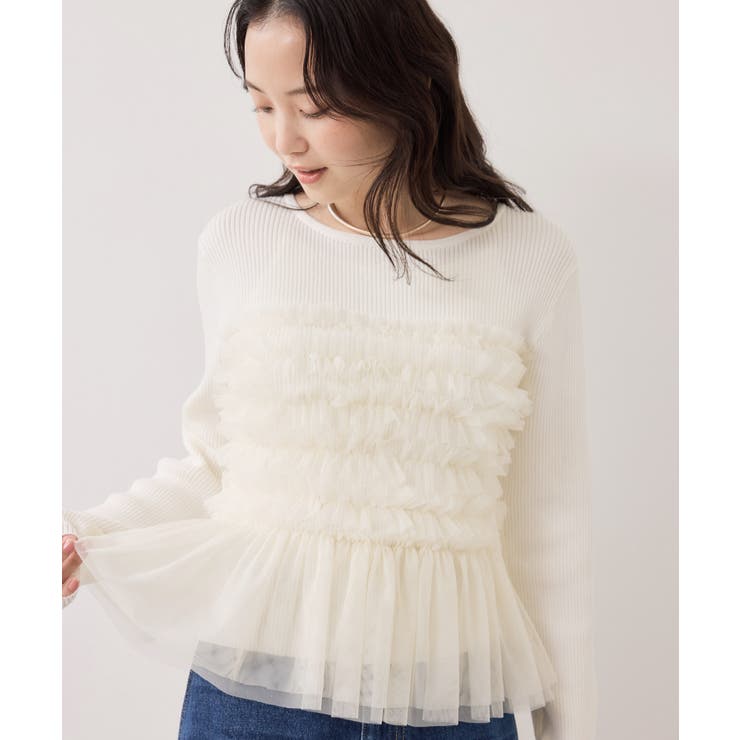 チュールフリルドッキングニット/イージーケア | VIS  | 詳細画像22 