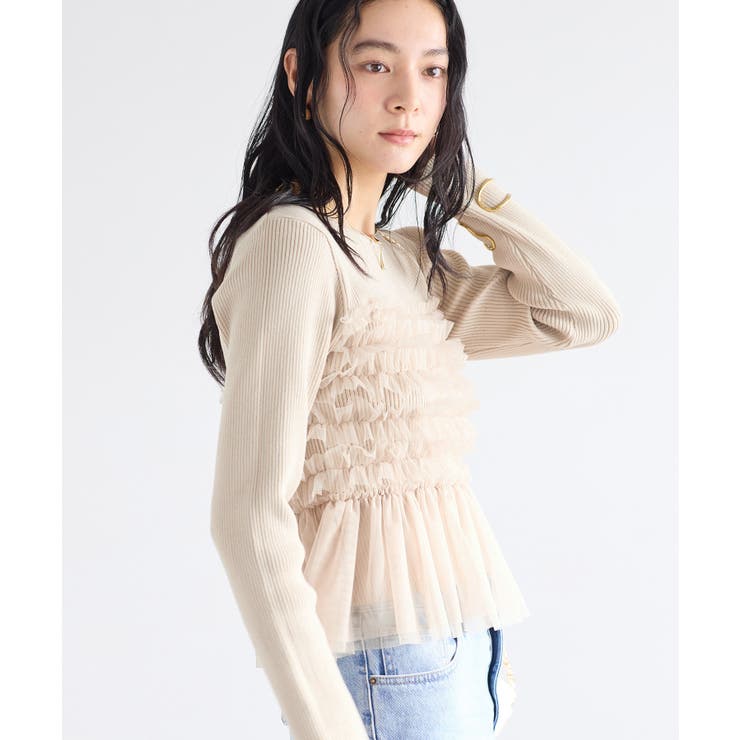 チュールフリルドッキングニット/イージーケア | VIS  | 詳細画像4 