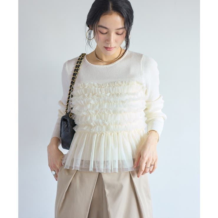 チュールフリルドッキングニット/イージーケア | VIS  | 詳細画像8 