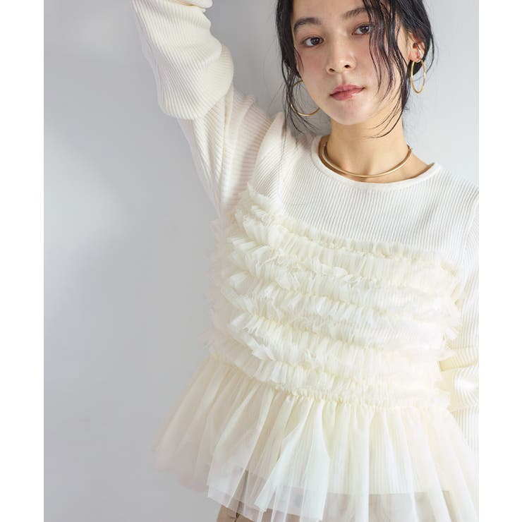 チュールフリルドッキングニット/イージーケア | VIS  | 詳細画像9 