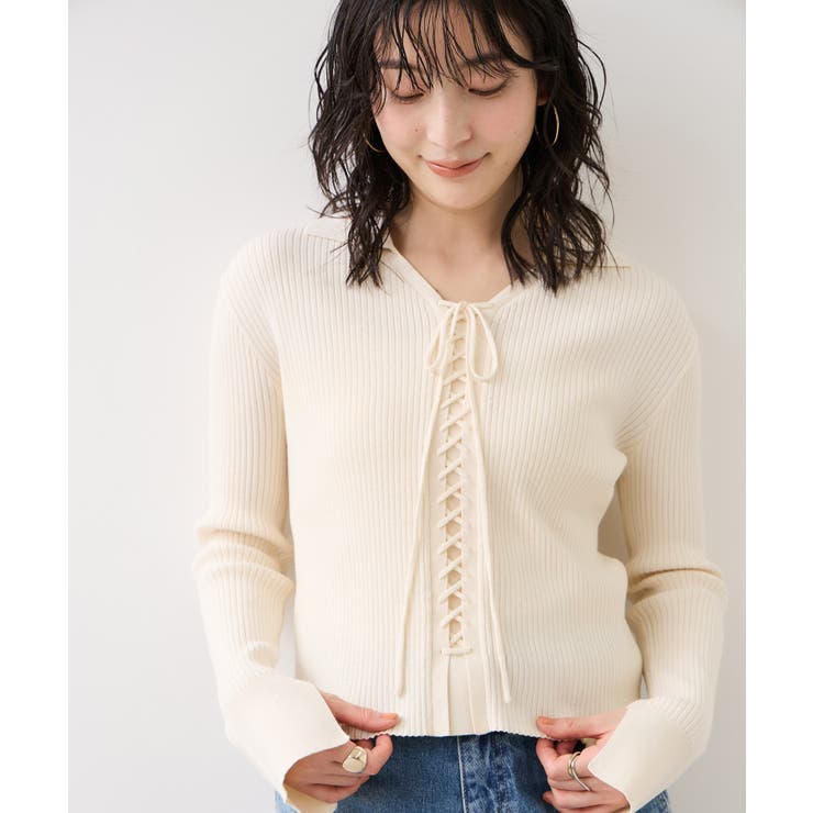 レースアップリブニット | VIS  | 詳細画像3 