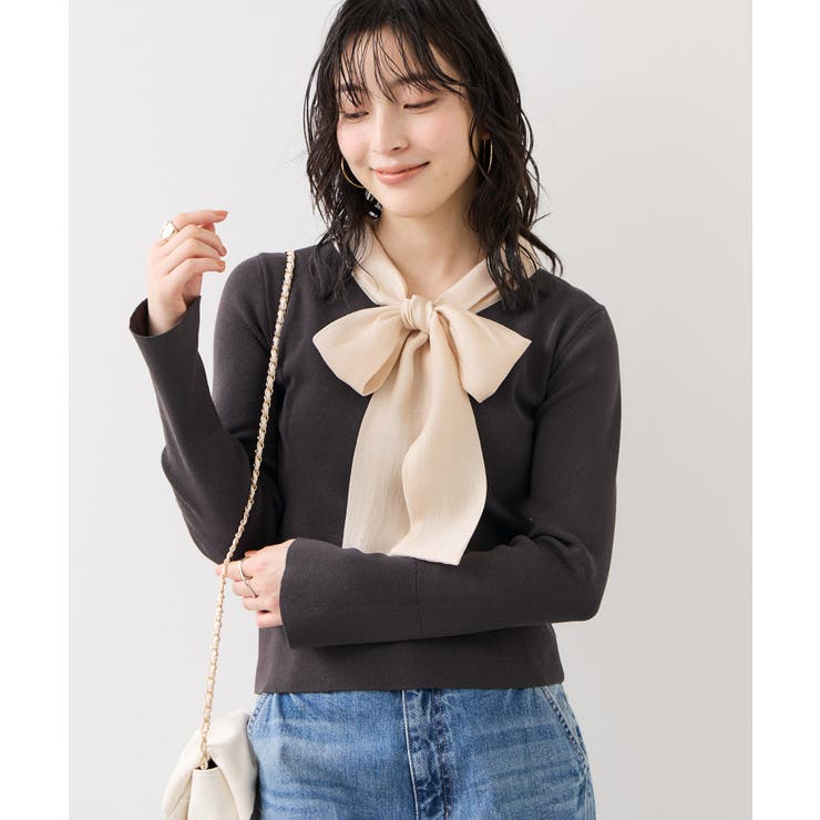 バイカラーリボンドッキングニット | VIS  | 詳細画像11 