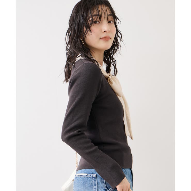 バイカラーリボンドッキングニット | VIS  | 詳細画像12 