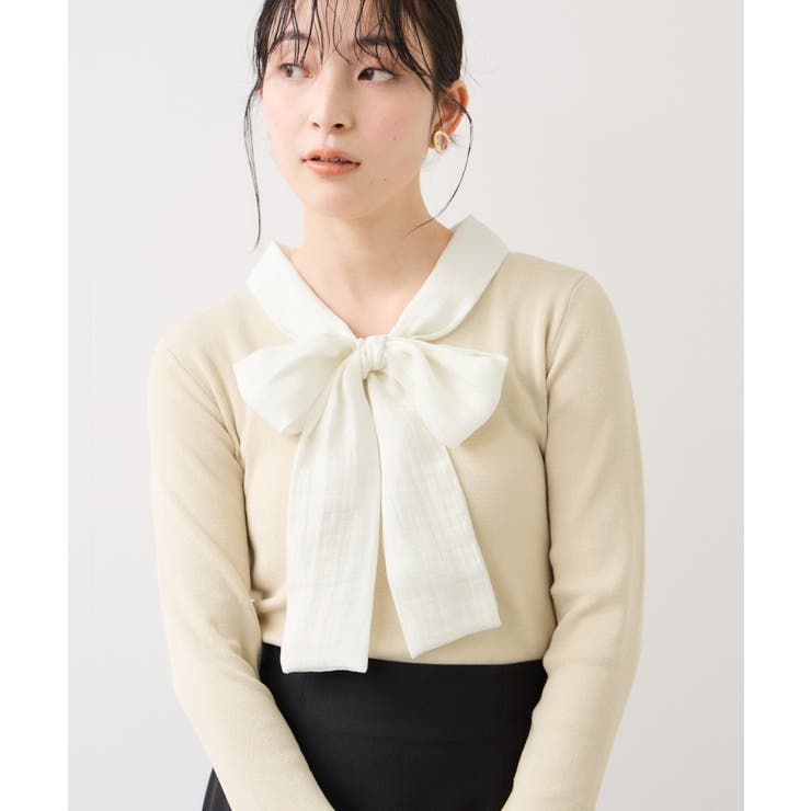 バイカラーリボンドッキングニット | VIS  | 詳細画像16 