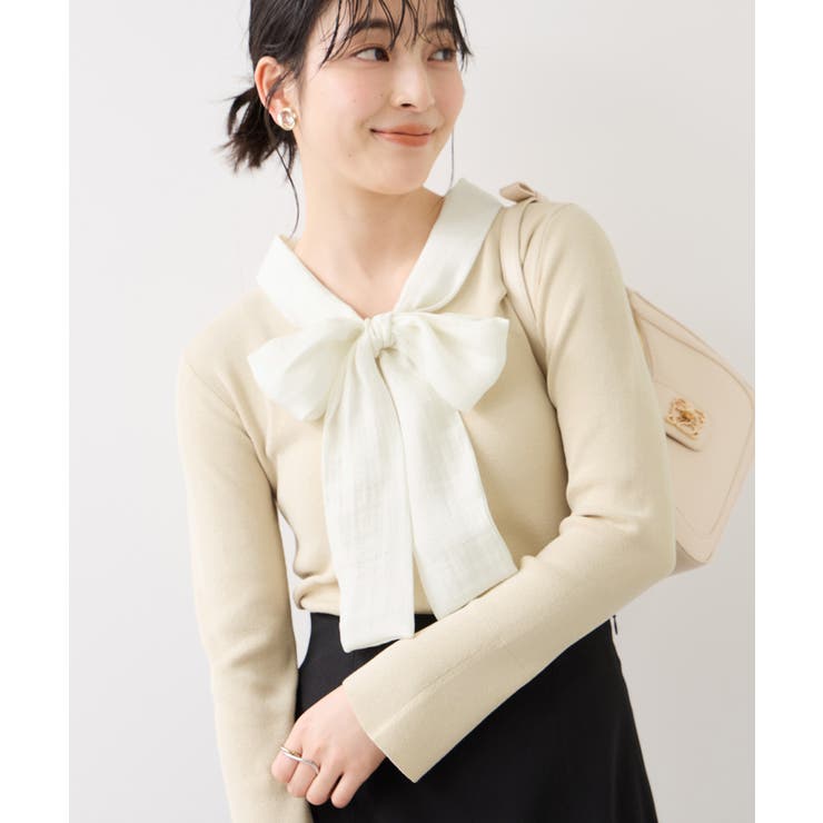 バイカラーリボンドッキングニット | VIS  | 詳細画像19 