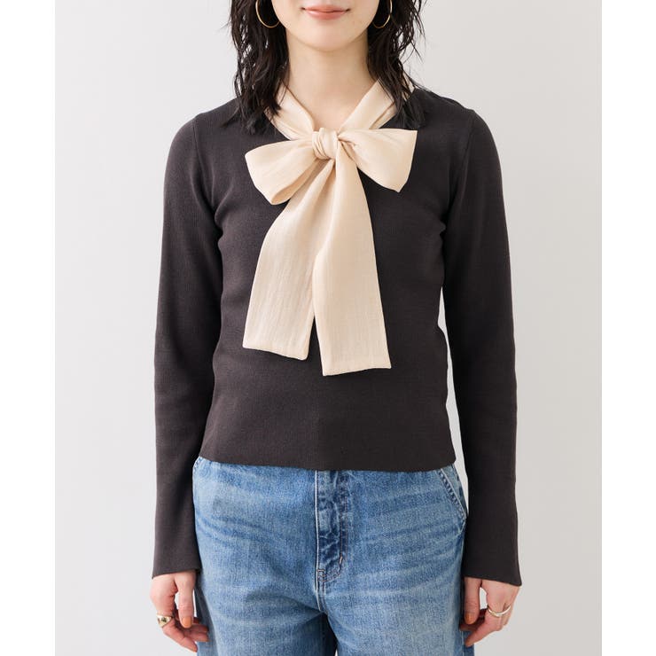 バイカラーリボンドッキングニット | VIS  | 詳細画像20 