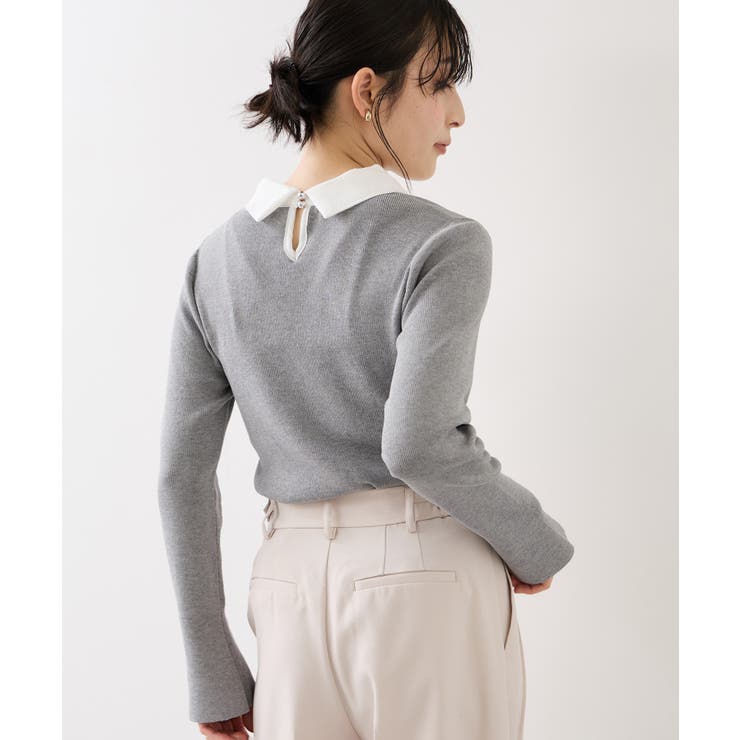 バイカラーリボンドッキングニット | VIS  | 詳細画像6 