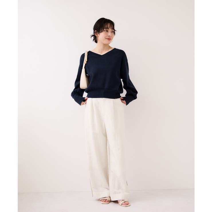 Vネックレースプルオーバー | VIS  | 詳細画像10 